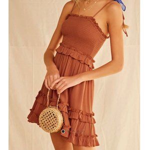 Tiered Ruffle-Trim Mini Dress